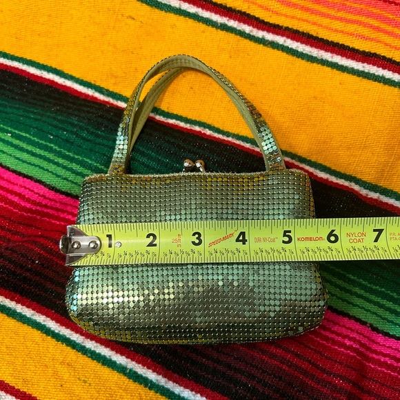 Whiting and Davis Green Metallic Mesh mini bag - Picture 8 of 9